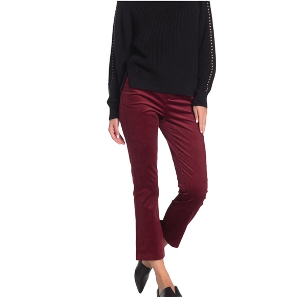 JOIE Burgundy ‘MARCENA’ Corduroy Ankle Grazers
